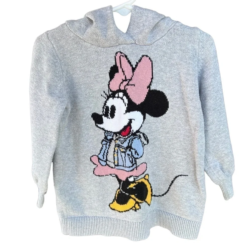 Baby Gap x Disney Minnie Mouse Hooded Knit Sweater Size 4 GUC Disneyland Mickey